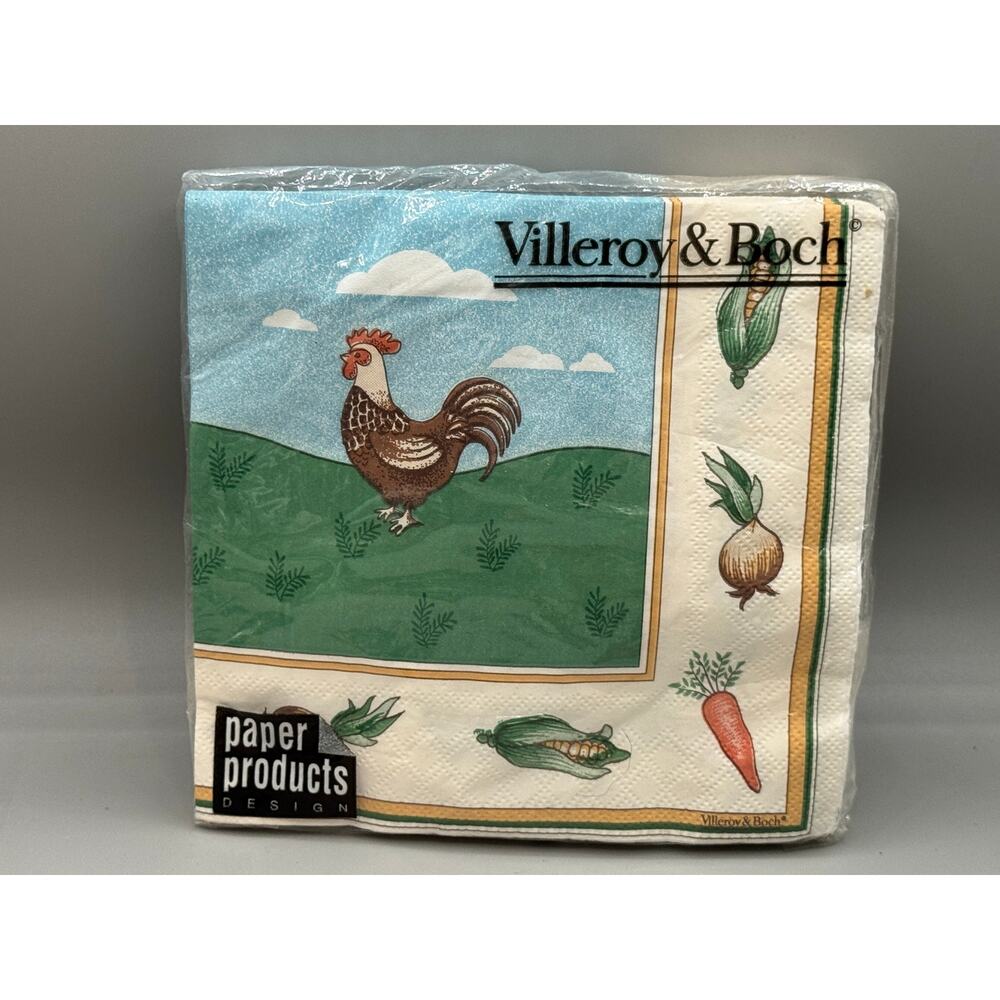 Villeroy & Boch Set of Vintage Farm Rooster Pig Napkins